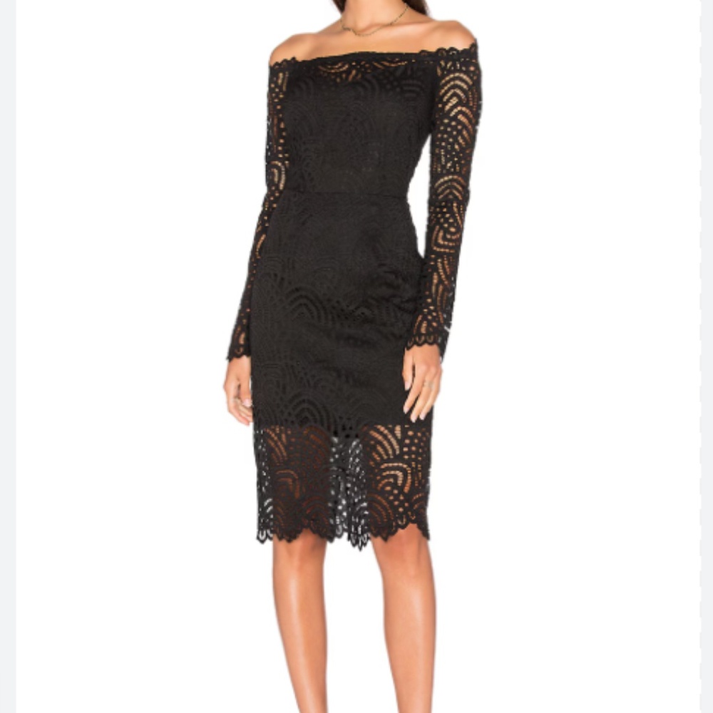 BOBI BLACK Los Angeles Lace Crochet Overlay Dress - Size Small